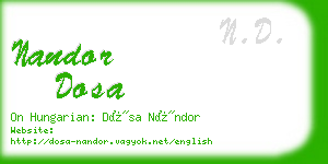 nandor dosa business card